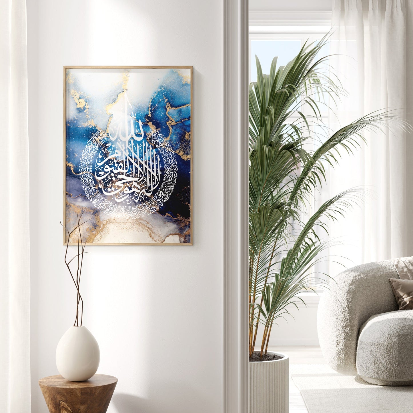 Digital Download Set of 3 Royal Blue & White Arabic Prints D33