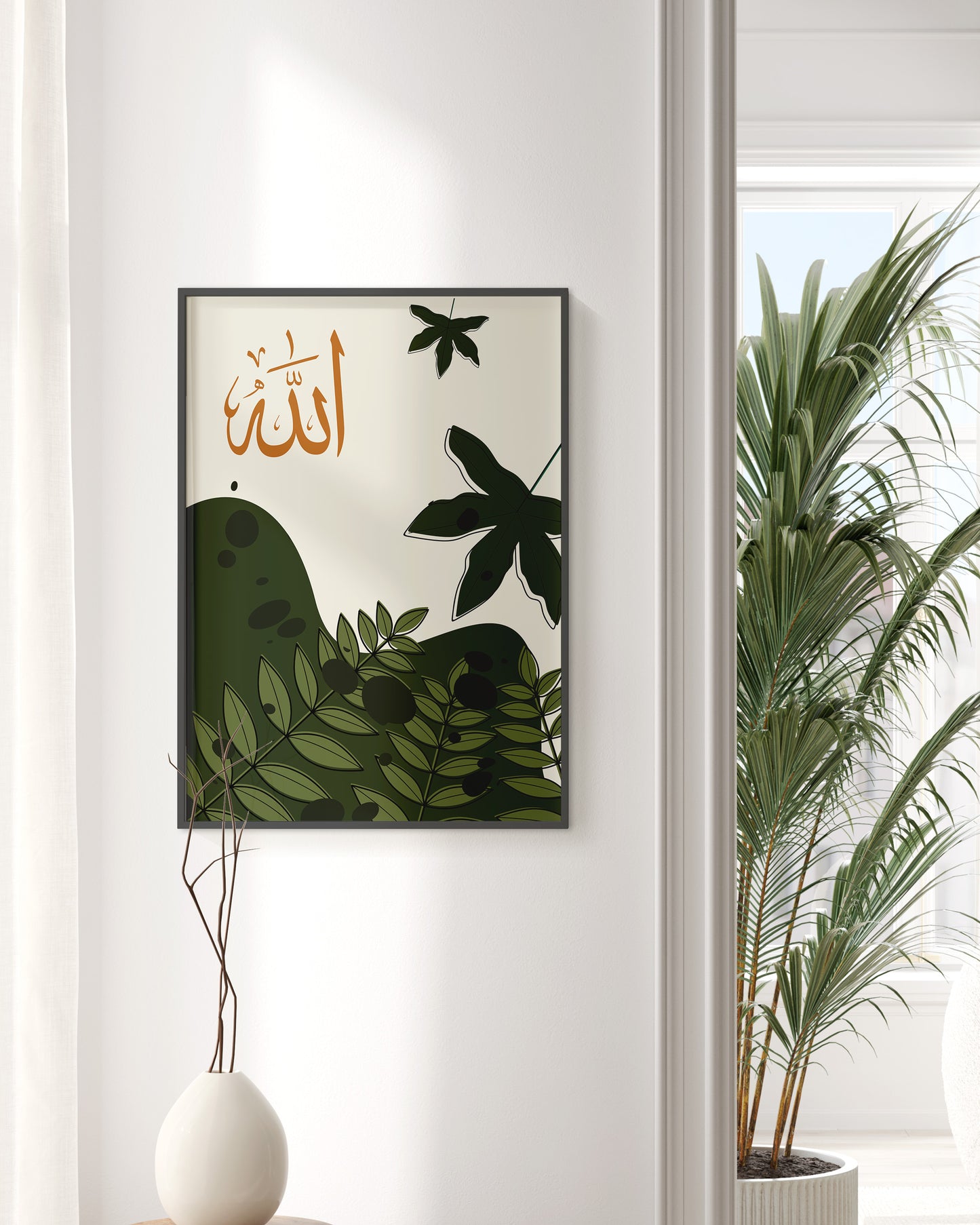Digital Download Islamic Print, Set of 3 Autumn Wall Art, Fall Wall Art, Botanical Art, Orange Leaf, Living Room Decor, Orange Abstract deco