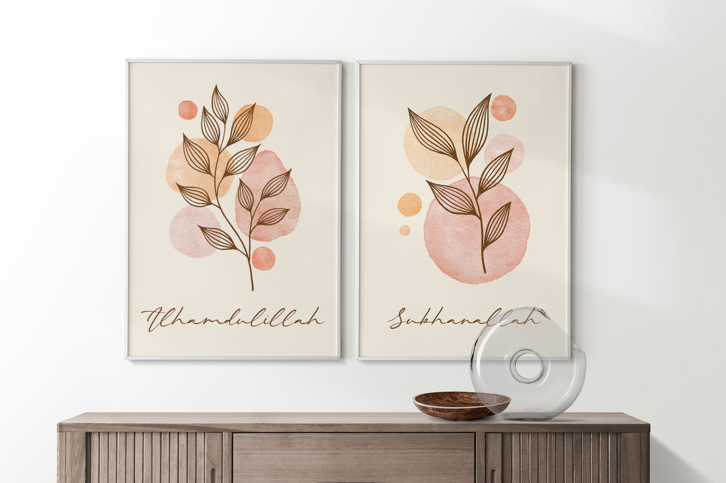 Digital Download, Islamic Wall Art, Set of 3 Islamic Prints, Muslim Poster Sets, Floral Muslim Islamic Art, Zikhr In English, Botanical Arts