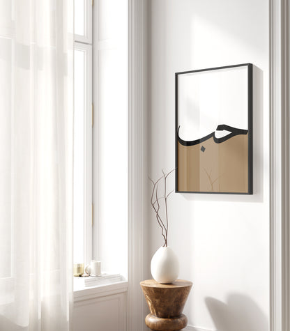 Set of 3 Islamic Wall Art, Brown Two-Toned Frame Prints, Sabr, Shukr, Hubb