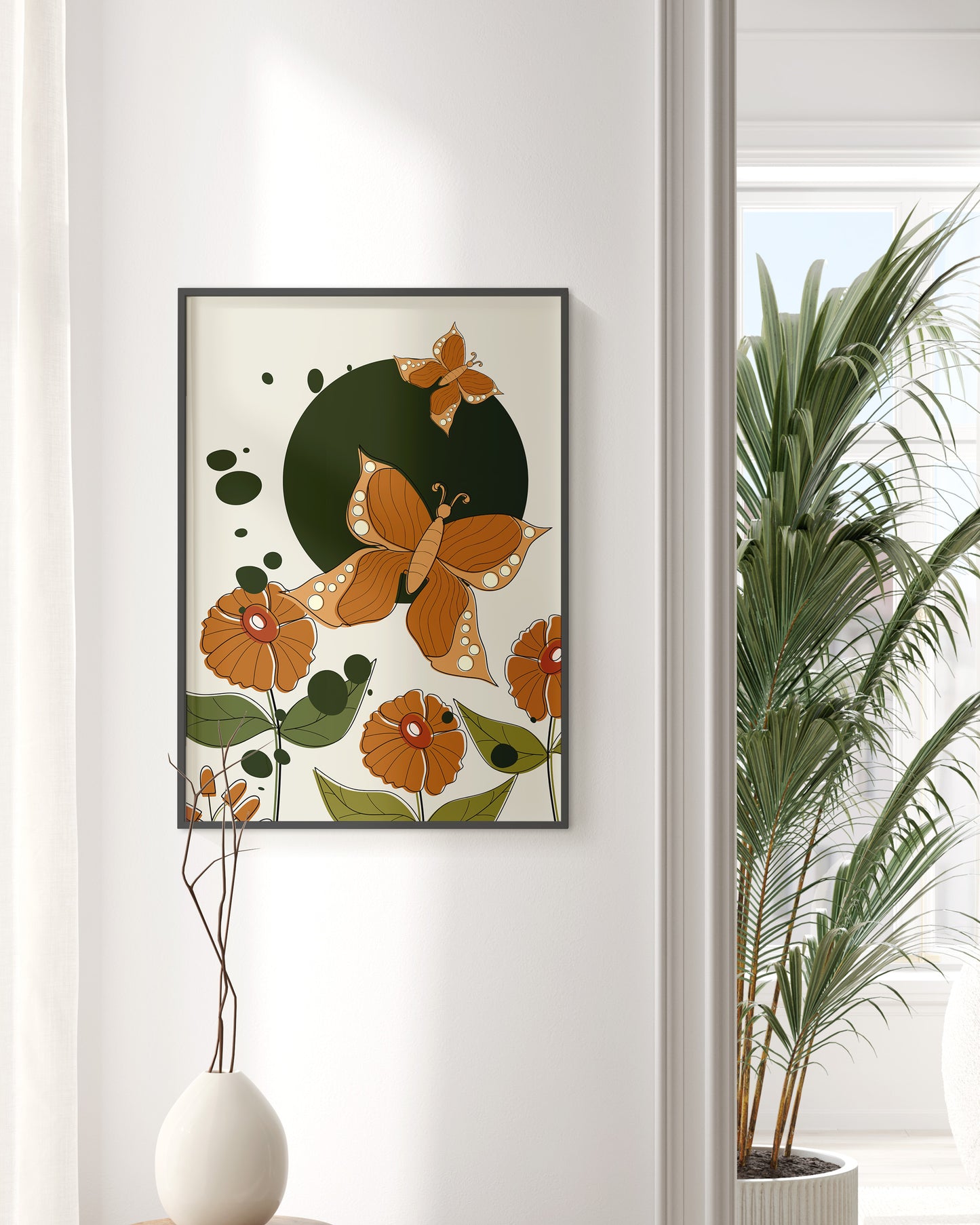 Digital Download Islamic Print, Set of 3 Autumn Wall Art, Fall Wall Art, Botanical Art, Orange Leaf, Living Room Decor, Orange Abstract deco