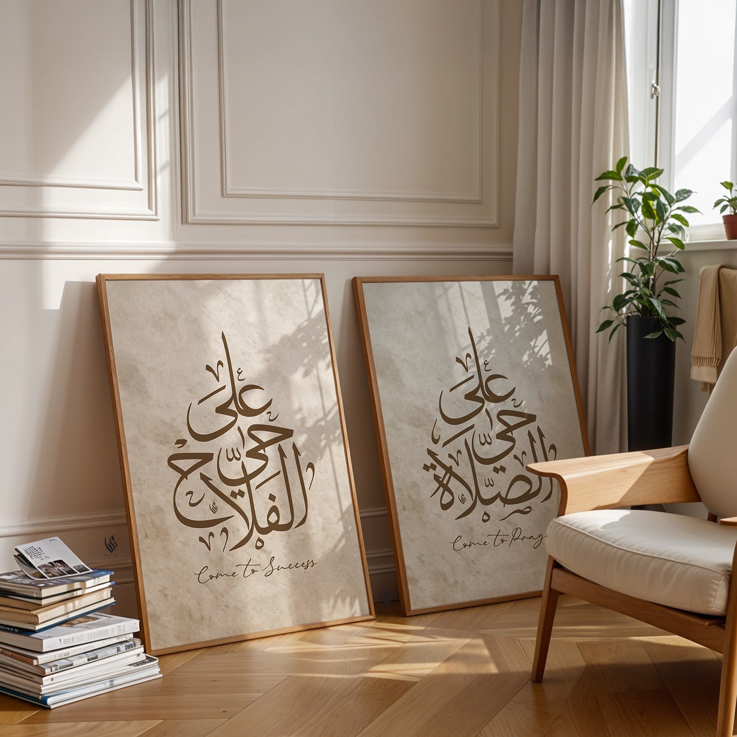 Set of 3 Beige & Brown, Come to Salah Success D130