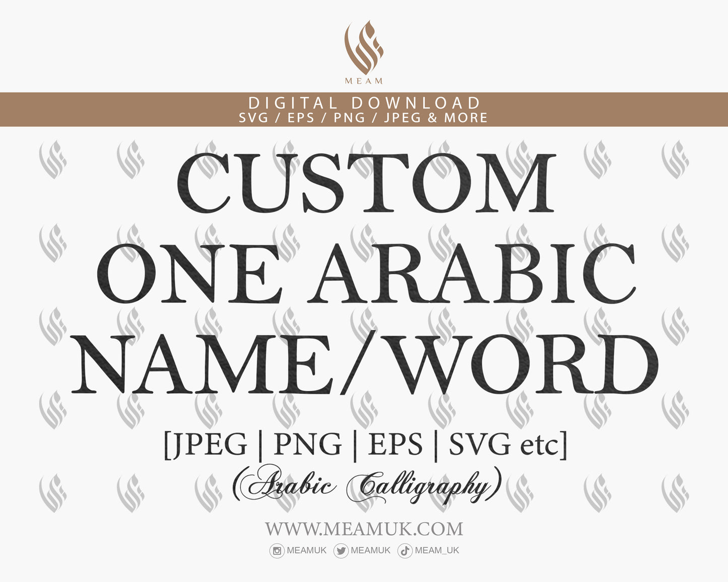 Request One Custom Arabic Calligraphy Name / Word