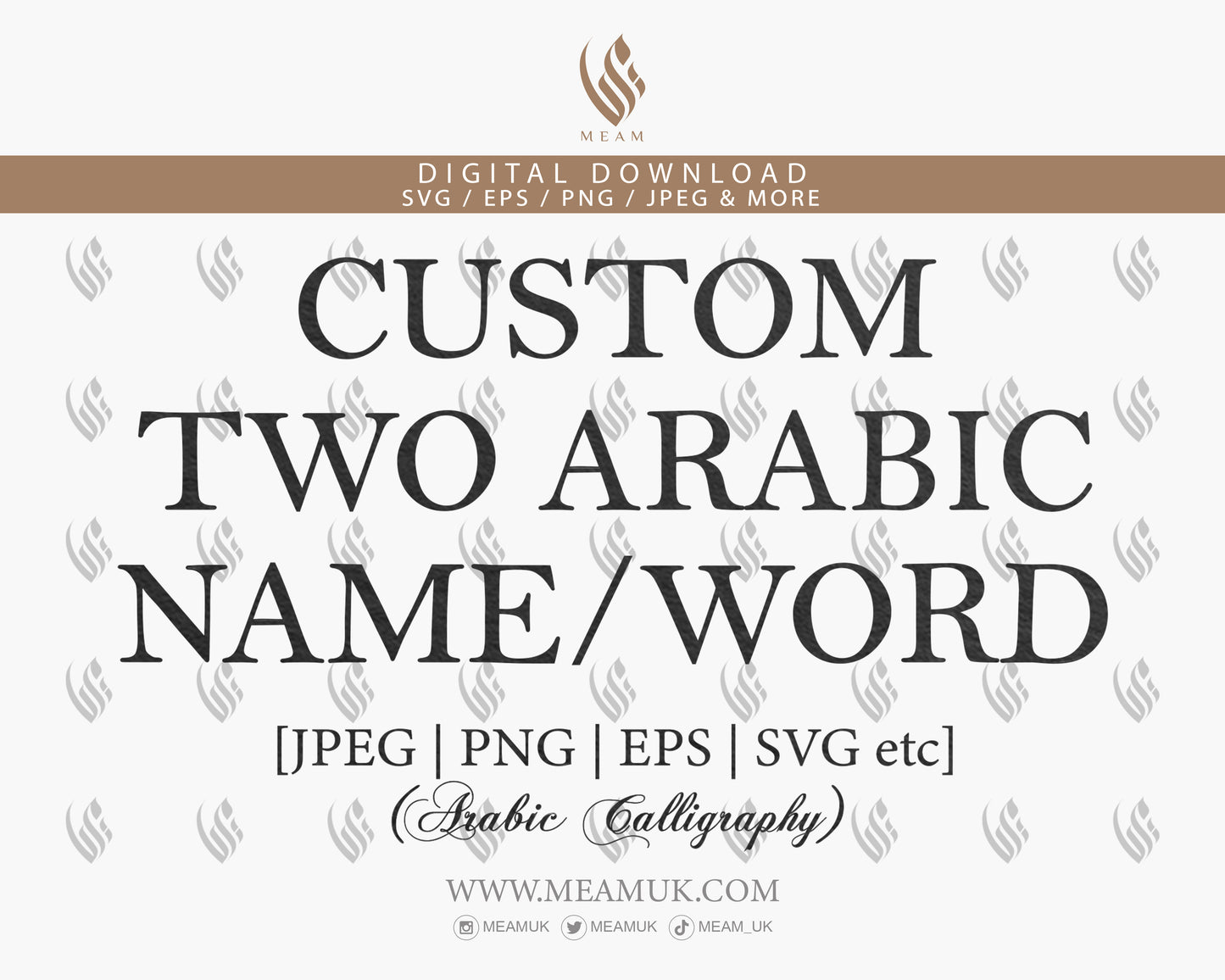 Request Two Custom Arabic Calligraphy Names / Words