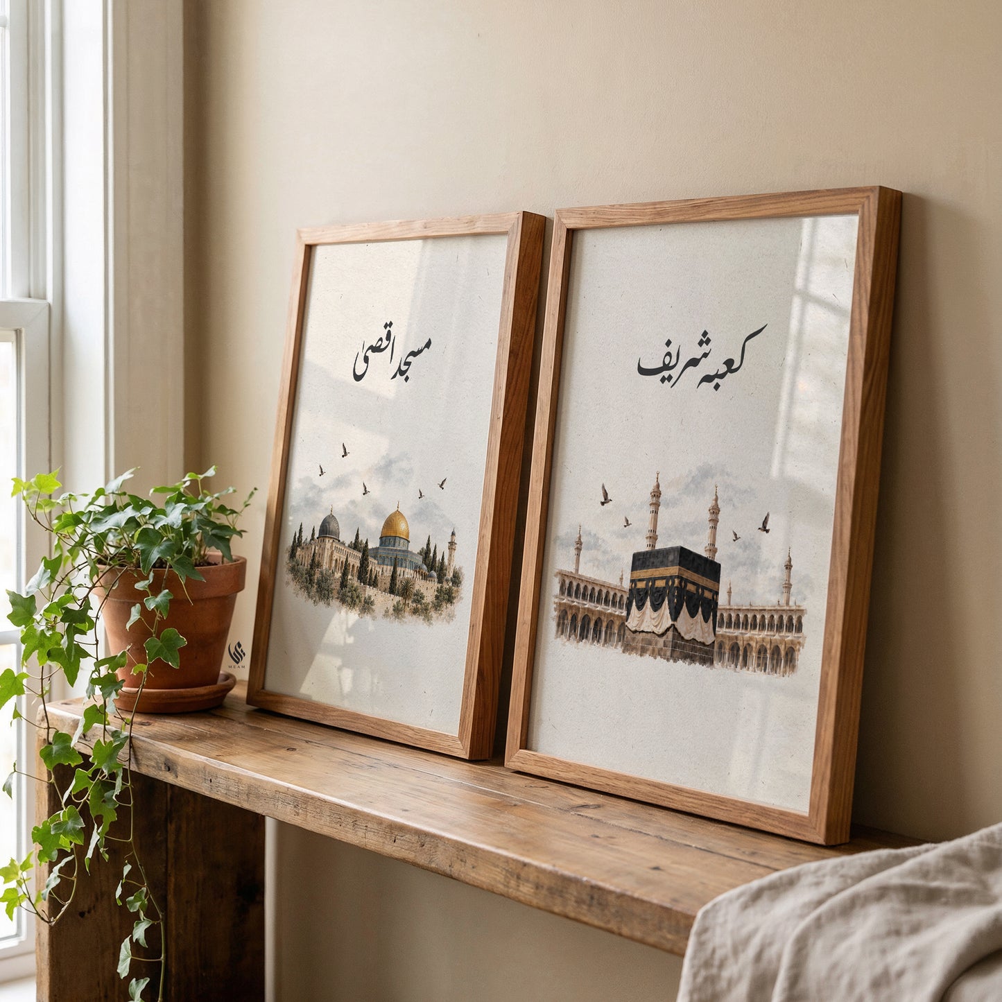 Kaaba, Madina & Al-Aqsa Islamic Wall Art Set of 3 D152
