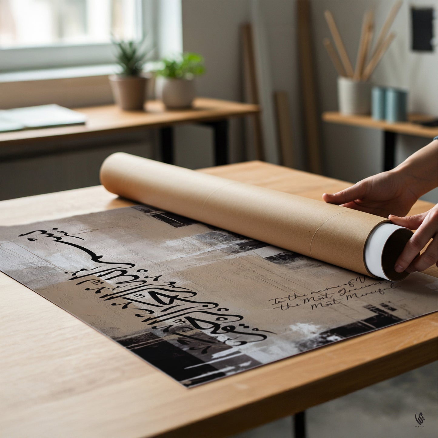 Set of 2 Abstract Prints Bismillah & Success D125