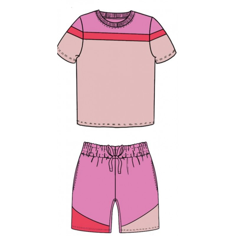 Custom T-shirt & Short Set In Pink Paradise (Size 6mnths - 10yrs)