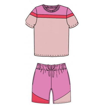 Custom T-shirt & Short Set In Pink Paradise (Size 6mnths - 10yrs)