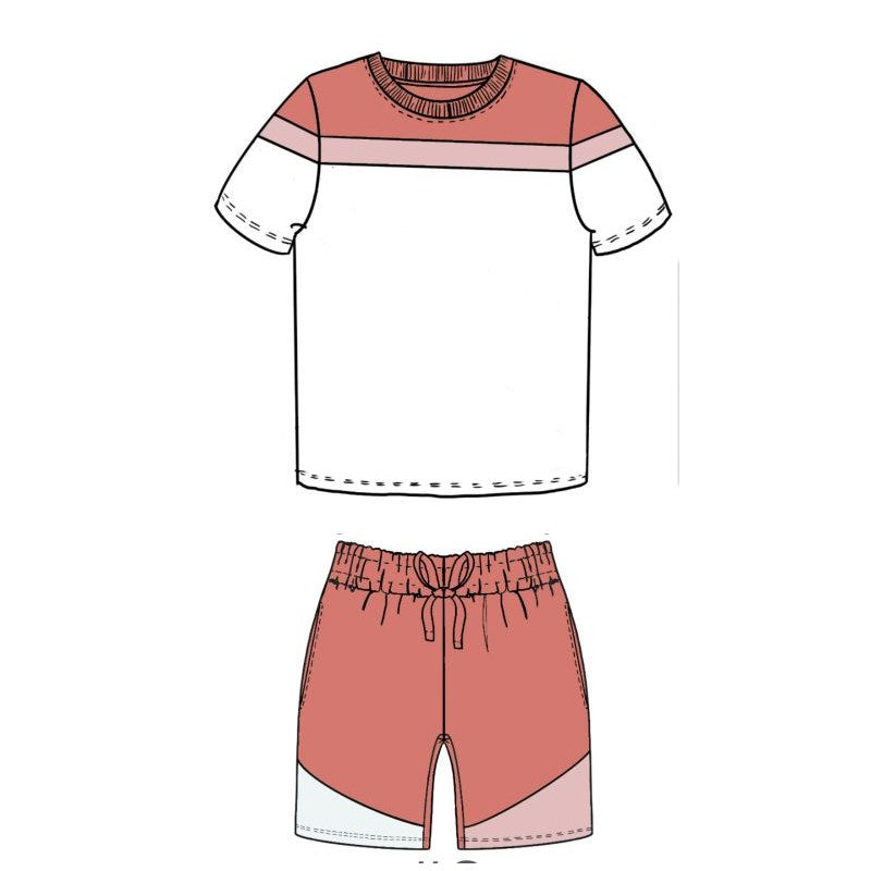Custom T-shirt & Short Set In Pink/White (Size 6mnths - 10yrs)