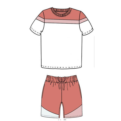 Custom T-shirt & Short Set In Pink/White (Size 6mnths - 10yrs)