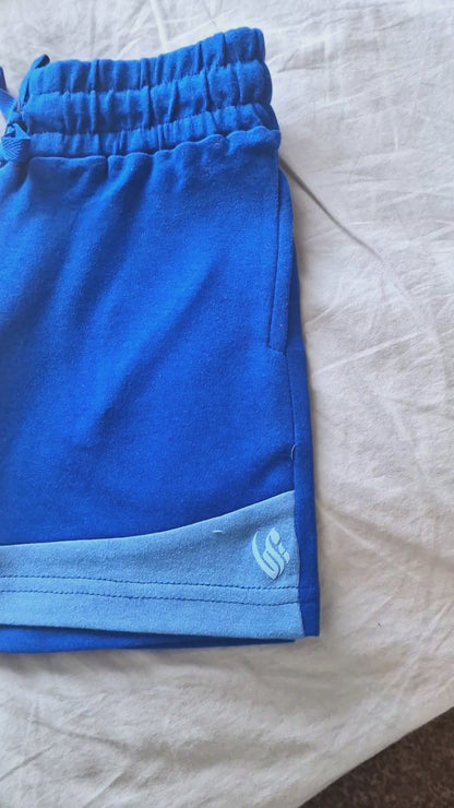 Custom T-shirt & Short Set In Blue/White (Size 6mnths - 10yrs)