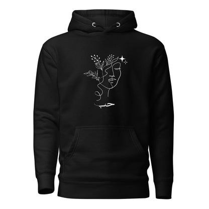 Floral Face Love Hubb Arabic Hoodie-White