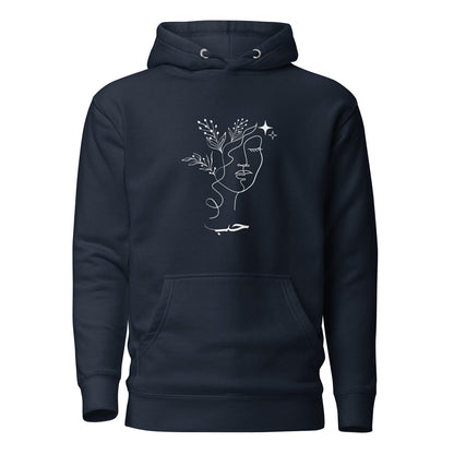 Floral Face Love Hubb Arabic Hoodie-White